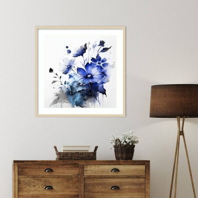 Blue Spring Floral III Abstract Expressionism Framed Wall Art