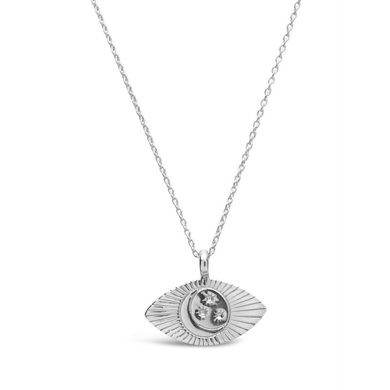 SHINE by Sterling Forever Sterling Silver Starry Nights Eye Pendant Necklace, 1 of 10