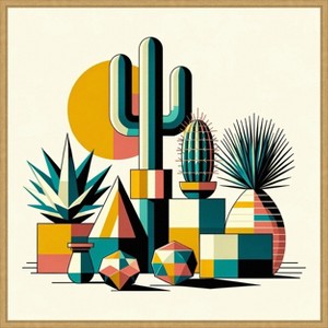 Amanti Art Succulents in Cubist Vases by David Galan Canvas Wall Art Print Framed - 1 of 4