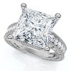 Pompeii3 Certified 4 1/5Ct Princess Cut Diamond Engagement Ring 14k Gold or Pt Lab Created - 3 of 4