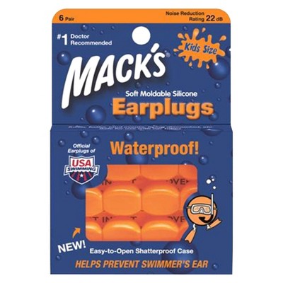 Mack's Pillow Soft Kids Silicone Earplugs - 6 pair