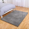 Area Rug Soft Fluffy Shage Area Rug for Living Room Black Shaggy Carpet Faux Fur Washable Rugs - 2 of 4