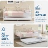 Twin Daybed with Trundle and Backrest, Metal Sofa Bed Frame for Living Room, Bedroom and Guest Room - 4 of 4