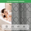 No Hook Shower Curtain and Fabric Liner Set, Boho Tufted Striped Shabby Chic Textured Shower Curtain - 3 of 4