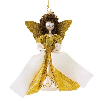 Italian Ornaments 7.0 Inch Muriel In Gold With Book Angel, Italian, Ornament Tree Ornaments