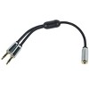 Monoprice Audio Cable - 0.5 Feet - Black | 3.5mm Female Plug to Two 3.5mm Male Jacks for Mobile, Gold Plated - 2 of 4