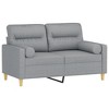 vidaXL Stylish 2-Seater Sofa in Light Gray Fabric with Decorative Throw Pillows and Stable Metal Frame for Indoor Use - 2 of 4