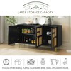 Rattan TV Stand for TVs Up to 55" Aesthetic Rattan Doors Metal Support Legs Handles, Entertainment Center - 4 of 4