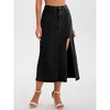 INSPIRE CHIC Women's Denim High Waist A-Line Thigh Split Midi Skirt - 2 of 4