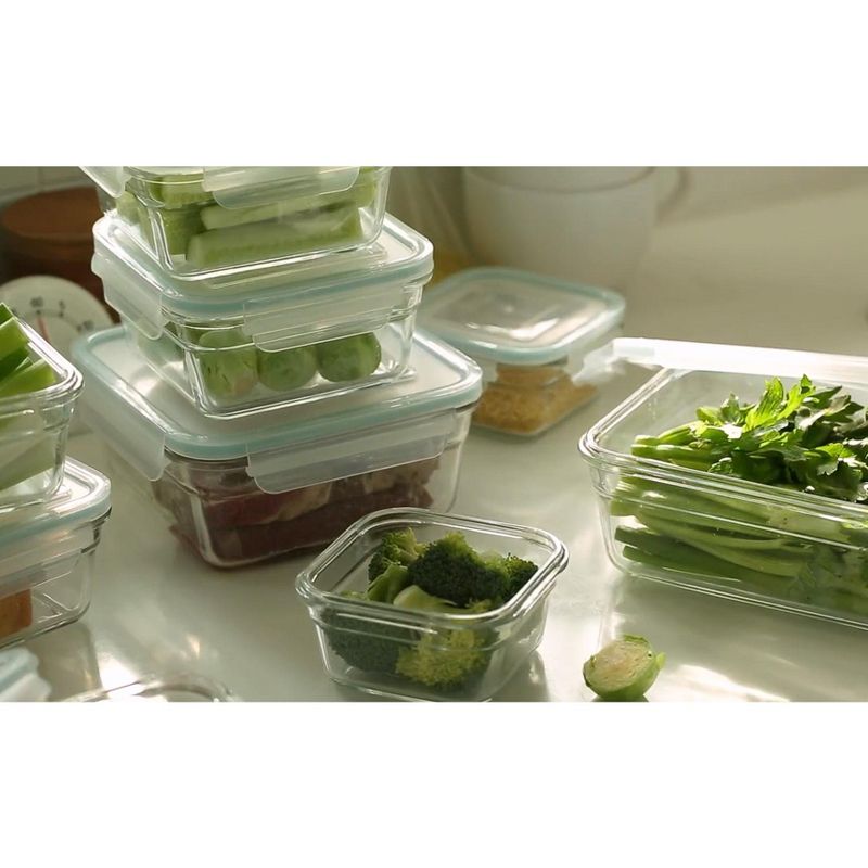 Glasslock 18-Piece Oven, Freezer and Microwave-Safe Stackable Glass Food Storage and Bakeware Container Set with Latching Lids, 3 of 4