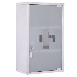Aghana Digitals Lockable 3-Tier Steel Medicine Cabinet, Wall-Mounted Bathroom Storage with 2 Keys, - 1 of 4