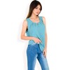 Anna-Kaci Women's Sleeveless Keyhole Top with Pleated Front Detail and Lightweight Textured Fabric - 2 of 4