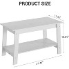 31.5 Inch Coffee Table with Storage Shelf, 2-Tier Rectangular MDF Wood Table | Modern Tea Table for Living Room, Bedroom & Home Office, White - 2 of 4