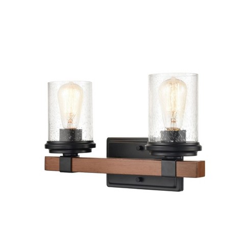 Millennium Lighting Taos 2 - Light Vanity In Matte Black/wood Grain ...