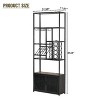 FONTOI Wine Racks, Rustic Wine Rack with Drawer, Storage Shelves, Glass Holder for Liquor and Glasses, Kitchen, Bar, Black, 31.5"*11.81"*82.68" - 4 of 4