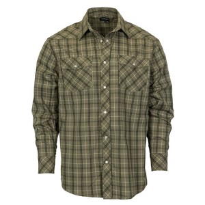 Gioberti Men's Western Plaid Long Sleeve Shirt with Pearl Snap-on - 1 of 3
