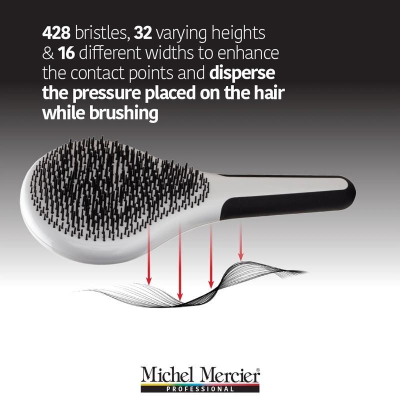 Michel Mercier Pro Wet and Dry Detangler - 428 Bristles Hair Brush for Split Ends - Painlessly Glides Through Tangles - Fine Hair - 1 pc, 4 of 9