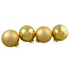 Northlight 2-Finish Christmas Ball Glass Ornaments - 4" (100mm) - Gold - 4ct - 3 of 4