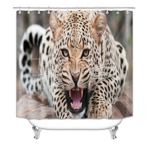 Roaring Leopard Shower Curtains for Bathroom Waterproof Fabric Bath Curtain Durable Soft Stylish Bathroom Decor 72x72 Inch - 1 of 1