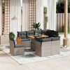 vidaXL 9 Piece Patio Sofa Set with Cushions Gray Poly Rattan - Without Storage - 2 of 4