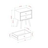 TIRAMISUBEST Walnut Nightstand - Mid-Century Modern 2-Drawer Solid Wood Bedside Table with Mobile File Cabine - 2 of 4