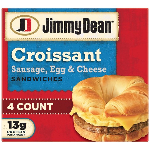 Jimmy Dean Sausage Egg & Cheese Frozen Croissant Sandwiches - 4ct : Target