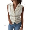Women's Button Down Satin Vest - needii - 4 of 4