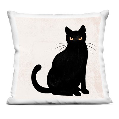 Stupell Industries Black Cat Eyes Silhouette Indoor Decorative Throw Pillow, 18 x 18