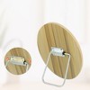 Unique Bargains Natural Wooden Foldable Makeup Mirror Beige 1 Pc - 4 of 4