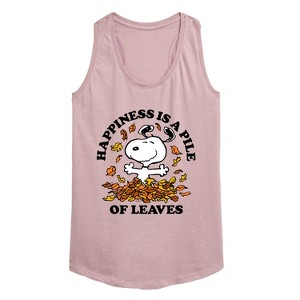 Women's - Peanuts - Happiness Is A Pile Of Leaves Graphic Racerback Tank - 1 of 4