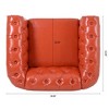 Kumasinova 84.65" Chesterfield Sofa with Rolled Arm, Modern PU Leather 3 Seater Sofa Couch, Upholstered Vintage Couch for Living Room - 4 of 4