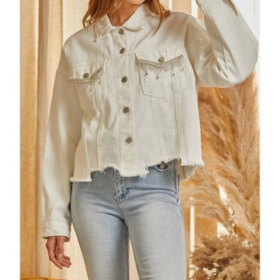Women's Stacie Bling Pocket Denim Jacket - Savannah Jane