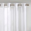 LIVN CO. Dual-Tone Grommet Top Lightweight Semi Sheer Single Curtain Panel, White/Grey 52x96" - 4 of 4