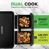NutriChef 4.4QT Dual Basket Air Fryer - Digital Touch Display, Oil-Free Cooker with Transparent Viewing Window (Black) - 4 of 4