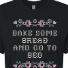 Women's - Instant Message - Bake Bread Go Bed Cropped Graphic T-Shirt - 2 of 4
