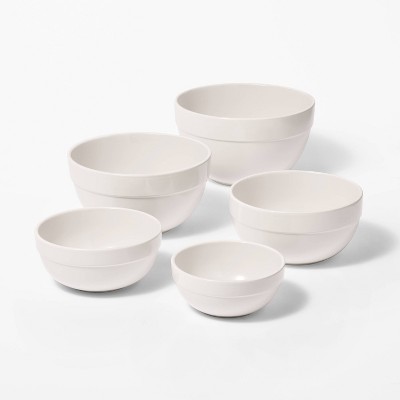 5pc Earthenware Ceramic Mixing Bowl Set - Figmint™