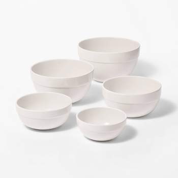 5pc Earthenware Ceramic Mixing Bowl Set - Figmint™