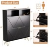 Munora Large Shoe Cabinet with 2 Flip Drawers - Extra Wide Entryway Storage for 20 Pairs of Shoes, Freestanding Slim Shoe Organizer with Open Shelf - 3 of 4