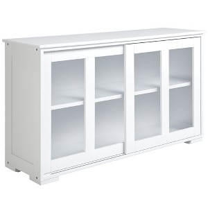 Aghana Digitals White Stackable Sideboard with Sliding Glass Door, Adjustable Shelf & Spacious Top - 1 of 4