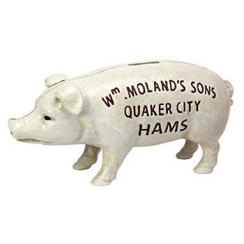 Design Toscano Quaker City Hams Pig Still Action die-Cast Iron Coin Bank