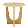 Round Coffee Table, Wooden Coffee Tables for Living Room Reception Room Bedroom (Oak Color) - 4 of 4