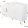 Modern 3-Door Sideboard Cabinet, 55" Buffet with Storage, Console Table for Dining Room, Entryway, Living Room, Golden Metal Handles - 2 of 4