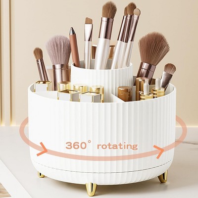 Lycvki White 360° Rotate Makeup Organization and Skincare Storage