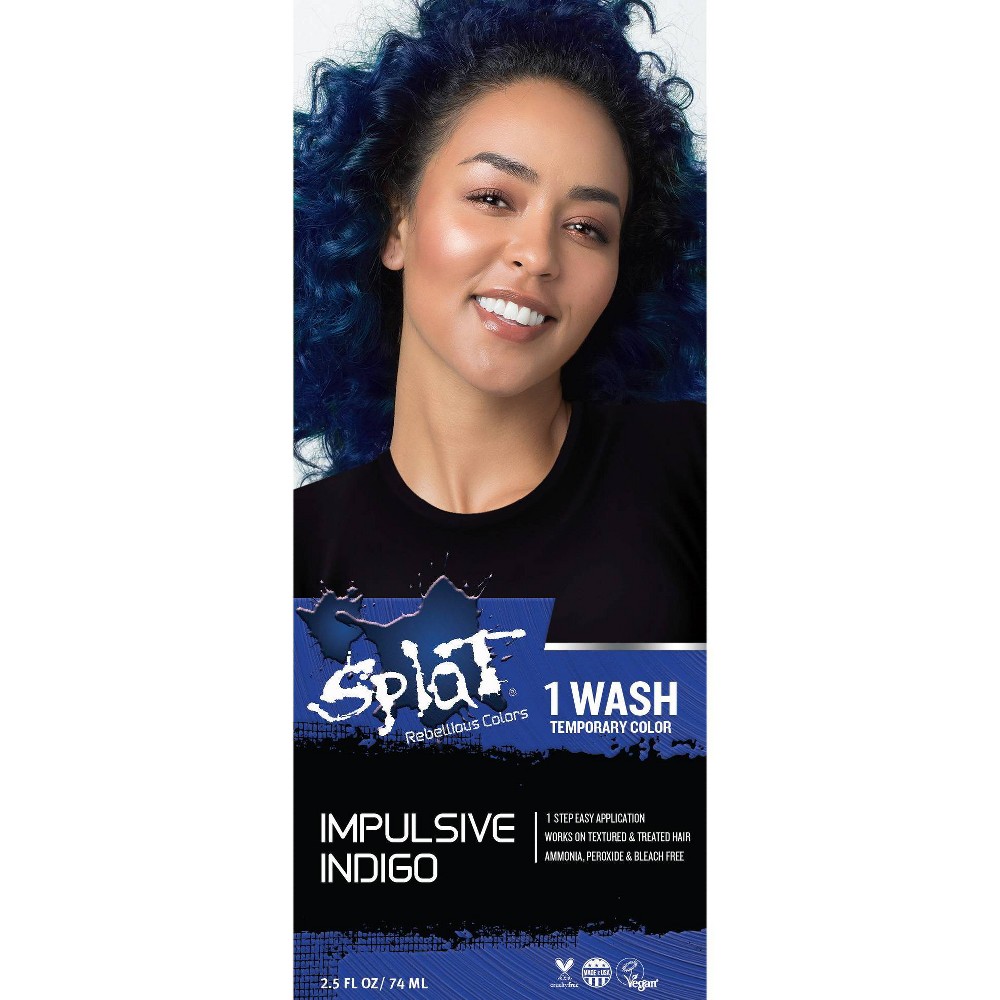 Photos - Hair Dye SPLAT 1 Wash Kit Temporary Hair Color - Impulsive Indigo - 2.5 fl oz 