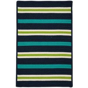 Colonial Mills Painter Stripe Braided Rug, Navy Waves 2'x3', Rectangle Shape - 1 of 4