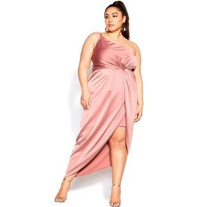 Women's Plus Size Sensual Dress - blush pink | CITY CHIC - 1 of 4