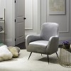 Noelle Velvet Retro Mid Century Accent Chair  - Light Grey - Safavieh - image 2 of 4