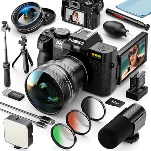 NBD 5K Digital Camera 48MP Vlogging Kit with Mic, Tripod Grip, Wide-Angle & Macro Lens - 1 of 1