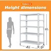 ROOMTEC 5-Tier Metal Storage Rack, Heavy Duty Adjustable Standing Garage Storage Shelf Units, White (71"H x 47"W x 19.7"D) - 4 of 4