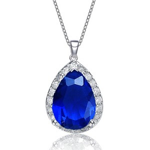 Guili Pear-Shaped Pendant Necklace Highlighting Elegant Colored Cubic Zirconia for a Sophisticated and Eye-Catching Statement Accessory - 1 of 3